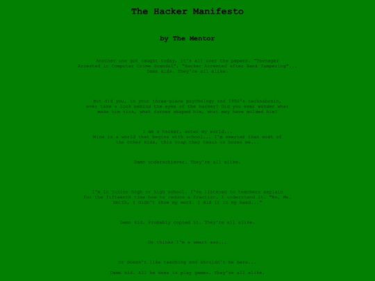 hackermanifesto screenshot