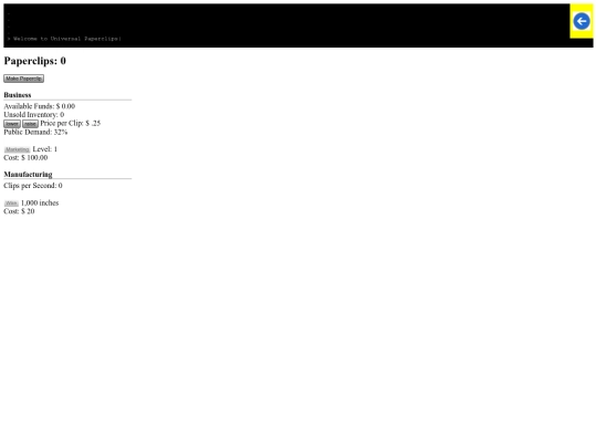 html/paperclips screenshot