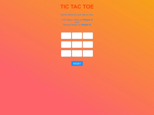 html/tictactoe screenshot