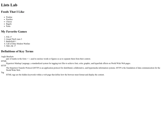 Lists_lab screenshot