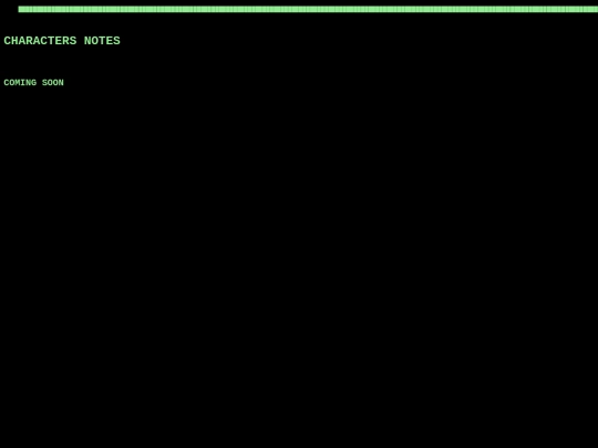 CHARACTERS screenshot