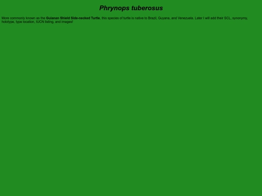 chelonians/testudinata/testudines/pleurodira/cheloidea/chelidae/chelinae/phrynops/tuberosus screenshot
