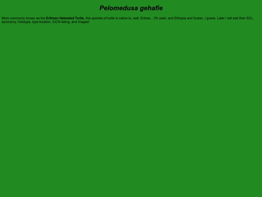 chelonians/testudinata/testudines/pleurodira/pelomedusoidea/pelomedusidae/pelomedusa/gehafie screenshot