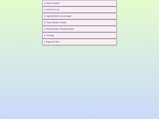 recipes screenshot