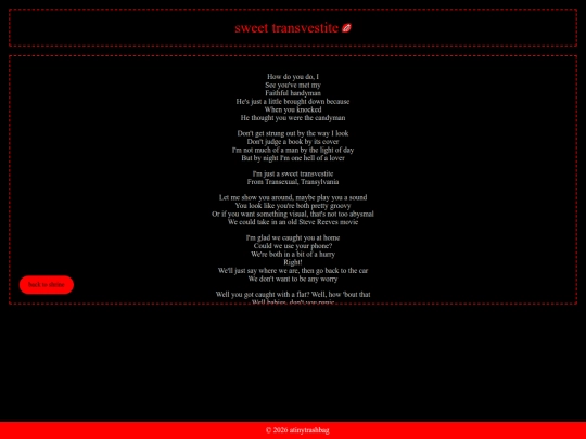 shrines/rockyhorror/sweettransvestite screenshot