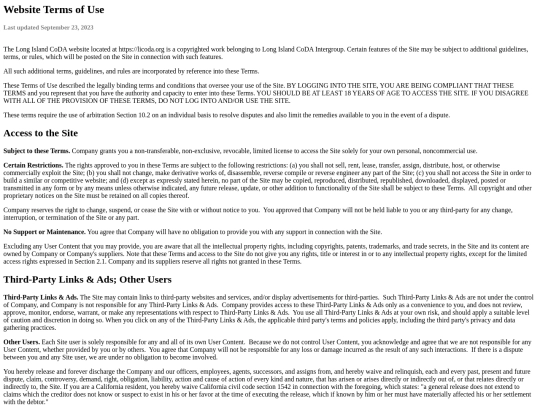 Policies/ToS screenshot