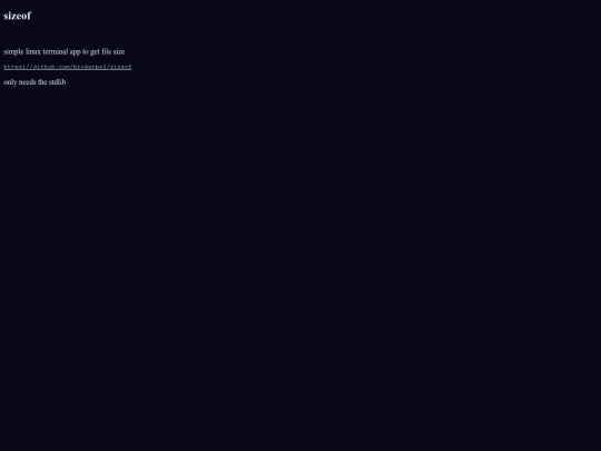 software/sizeof screenshot