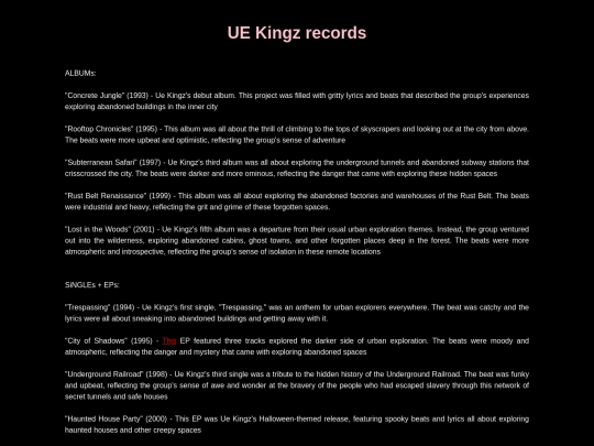 discography screenshot