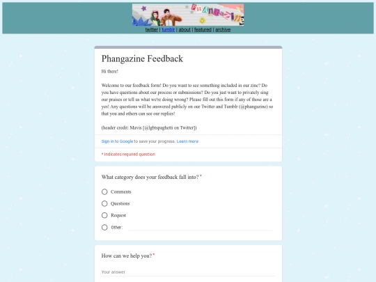 feedback screenshot