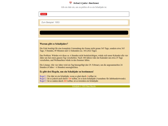 Zeit_Rechner/Schaltjahr_Rechner screenshot