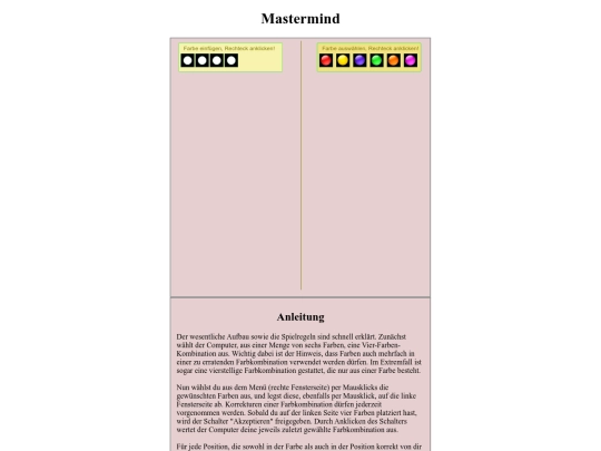 templates/Mastermind screenshot