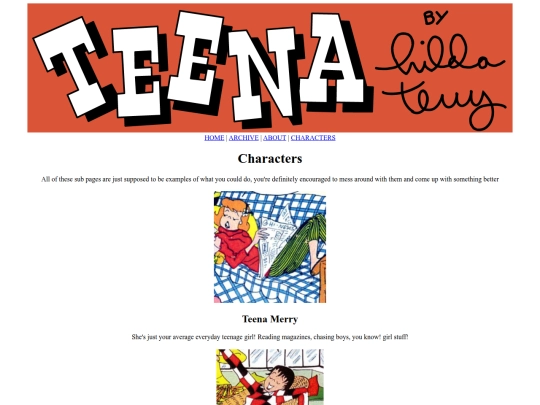comic/characters screenshot