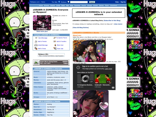 neocities_myspace_xxrawrxzombiexx screenshot
