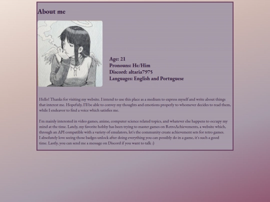 pages/about-me screenshot