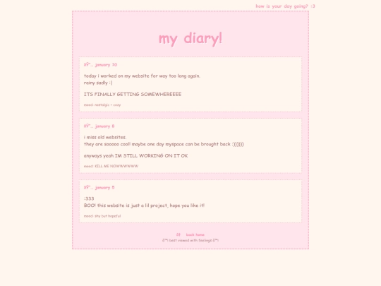 diary screenshot