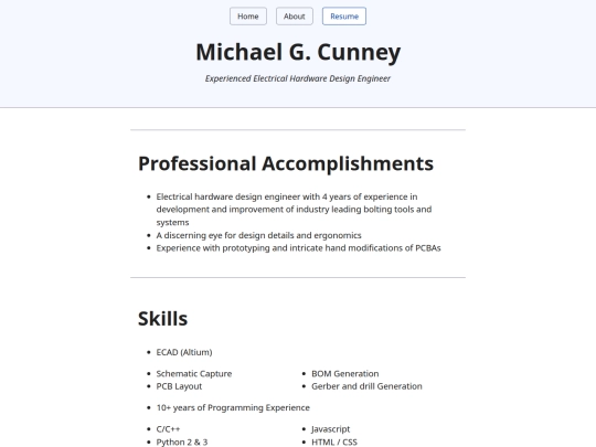 resume screenshot