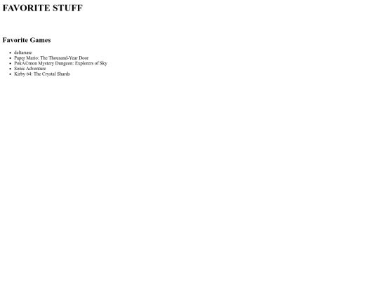 pages/faves screenshot
