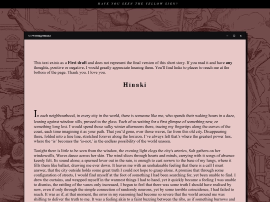 writing/Hinaki screenshot