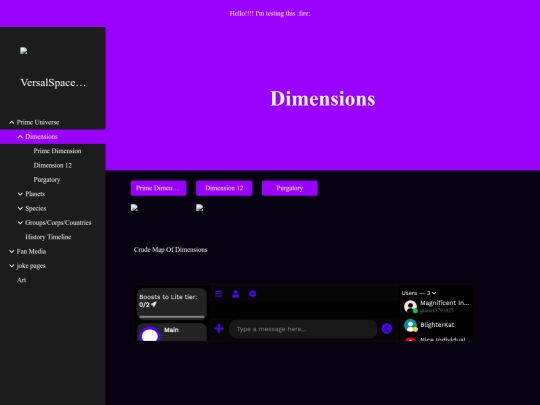 Home Pages/Dimensions screenshot