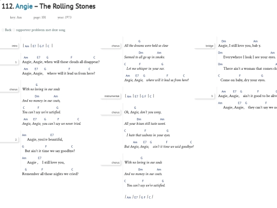 Songs/Angie screenshot
