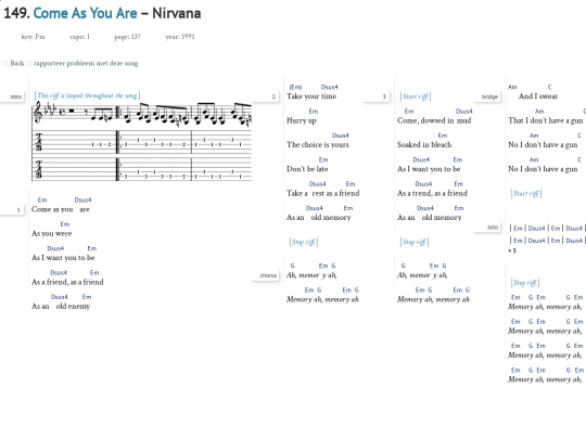 Songs/ComeAsYouAre screenshot