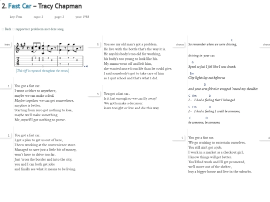 Songs/FastCar screenshot