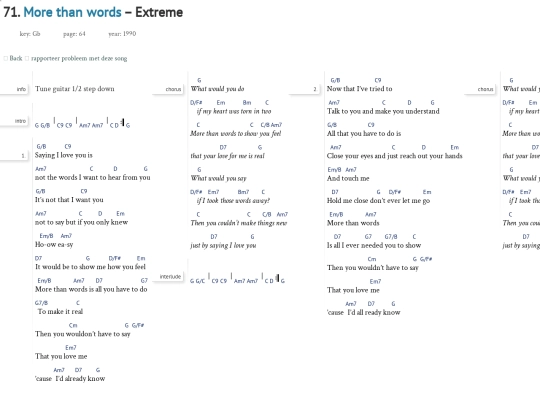 Songs/MoreThanWords screenshot