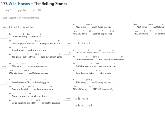 Songs/WildHorses screenshot