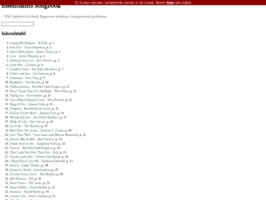 Songs screenshot