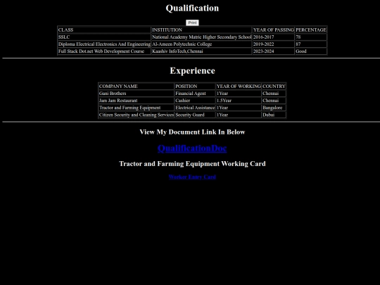 myprofile.html/Qualification screenshot