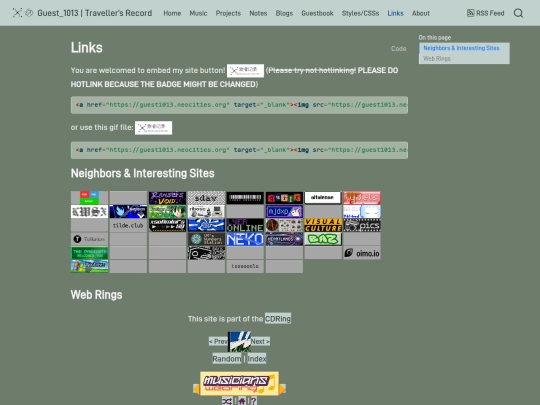 links screenshot