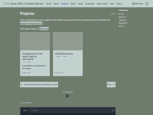 projects/posts screenshot