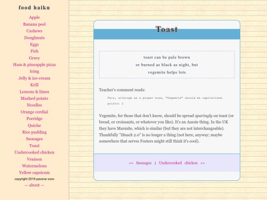 foodhaiku/toast screenshot