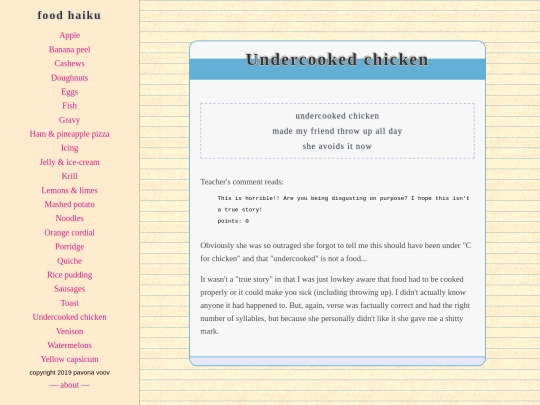 foodhaiku/undercooked-chicken screenshot