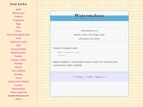 foodhaiku/watermelons screenshot