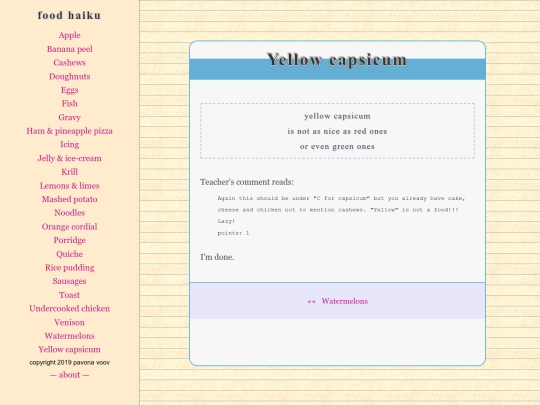 foodhaiku/yellow-capsicum screenshot