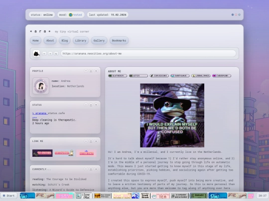 about-me screenshot