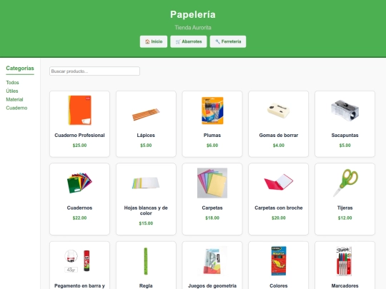 Papelería screenshot