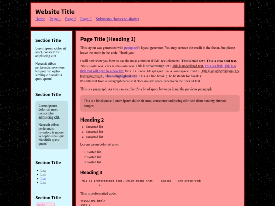 test screenshot