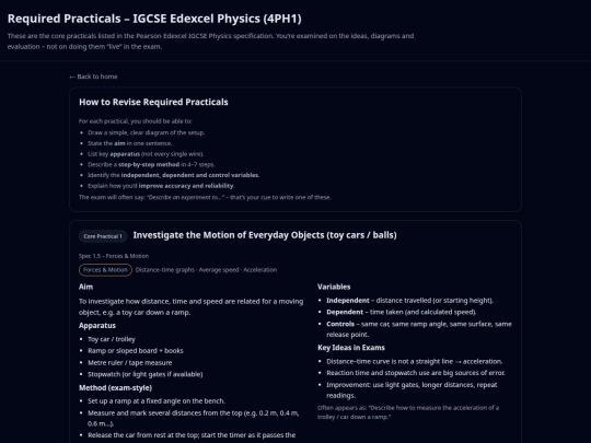 practicals screenshot