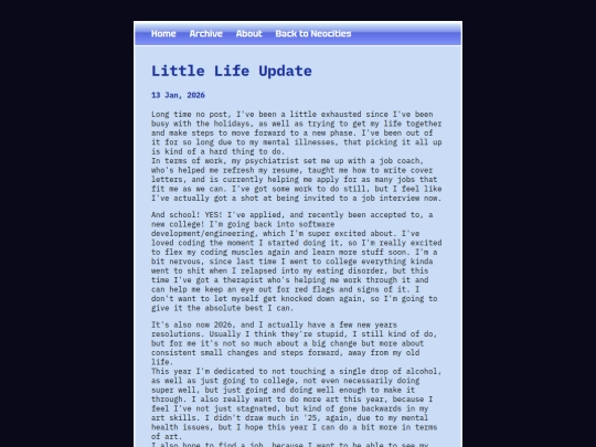 blog/posts/2026-01-13-Little-Life-Update screenshot
