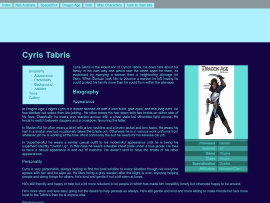 OC/Cyrisprofile screenshot