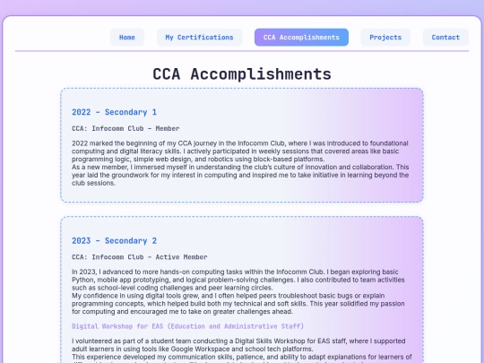 cca-accomplishments screenshot