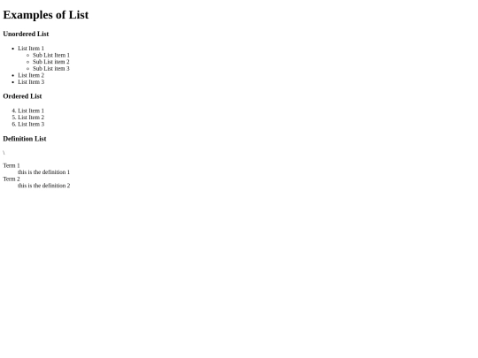 list-examples screenshot