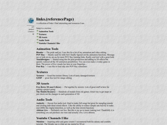 links screenshot