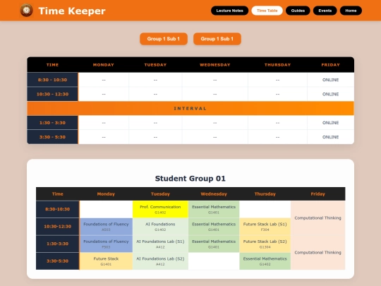 secondary pages/timetable/timetable screenshot