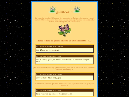 butterflyguestbook screenshot