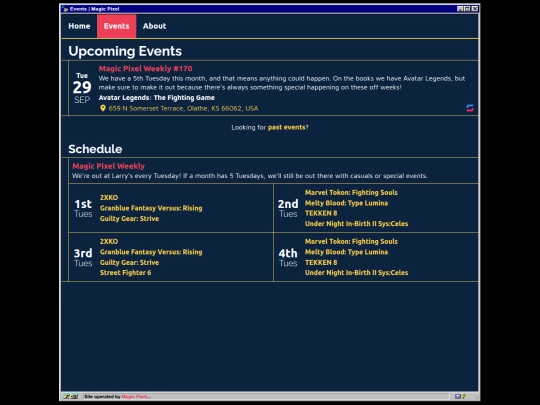 events screenshot