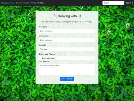 booking screenshot
