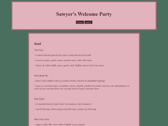 menu screenshot